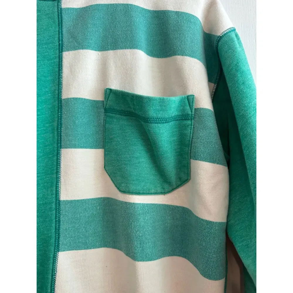 Vintage Green and White Striped Sweatshirt - Picture 4 of 10